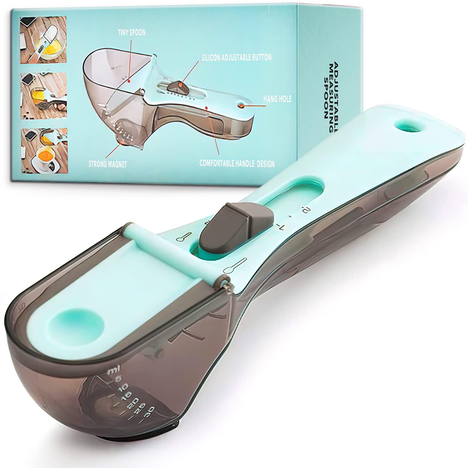 2 Pcs Cuillère à mesurer en plastique avec échelle - ملعقة قياس بلاستيكية للمطبخ 4