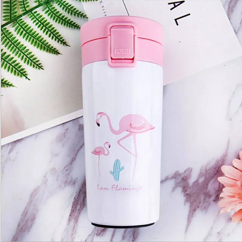 Flamingo Thermos pour tasses à café de 380ML en acier inoxydable 3