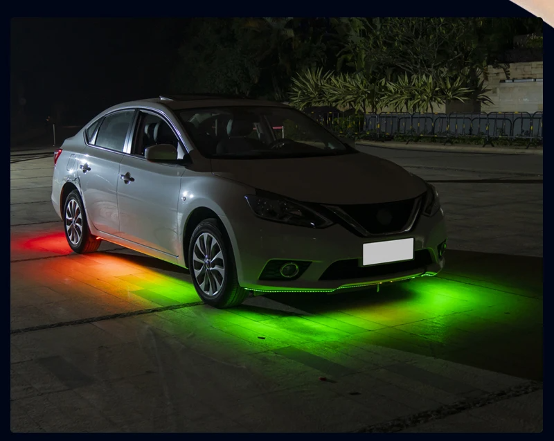 App Smart Bande lumineuse Neon RGB de chassis avec capteur de son Underglow pour voiture 12V 4