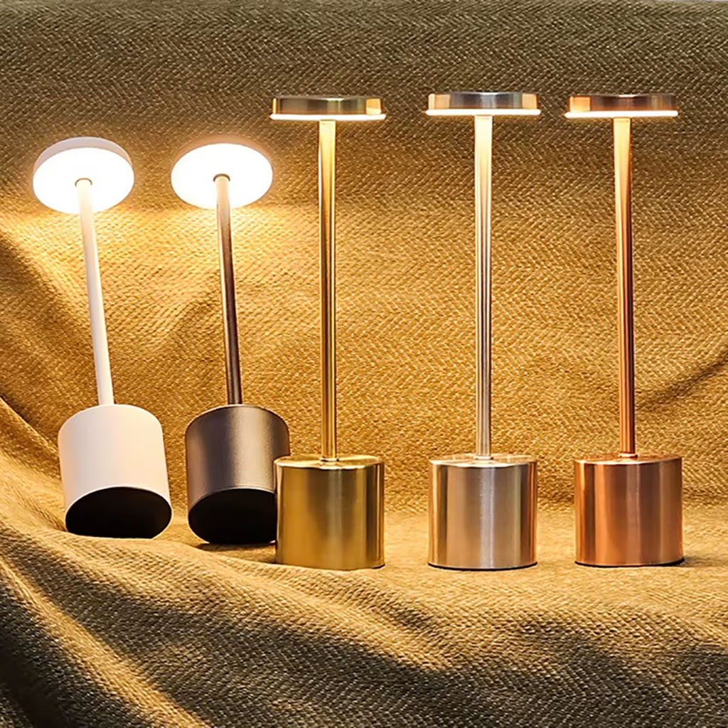 Lampe de table LED tactile rechargeable 3 couleurs design classique - مصباح ديكور بعدة درجات ضوئية 3