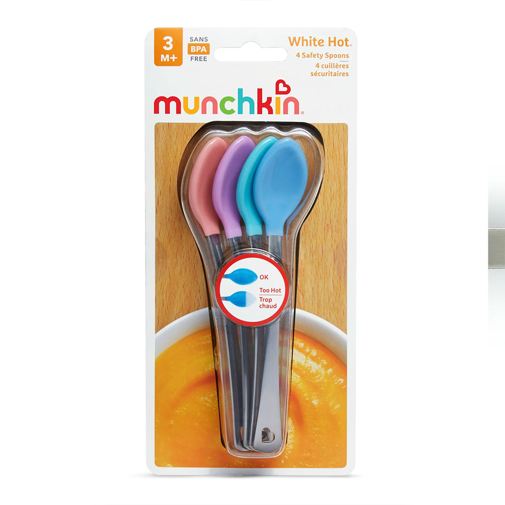 Pack 4Pcs Cuillère Bébé White Hot Thermosensible - طقم ملاعق لتغذية الأطفال مستشعرة للحرارة 2